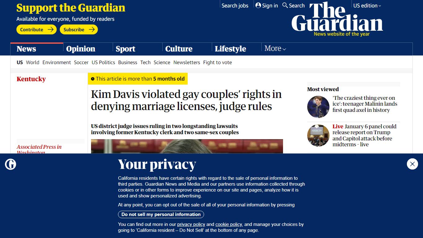 Kim Davis violated gay couples’ rights in denying marriage licenses ...