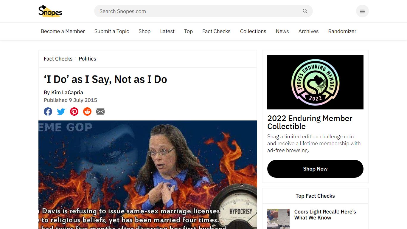 'I Do' as I Say, Not as I Do | Snopes.com